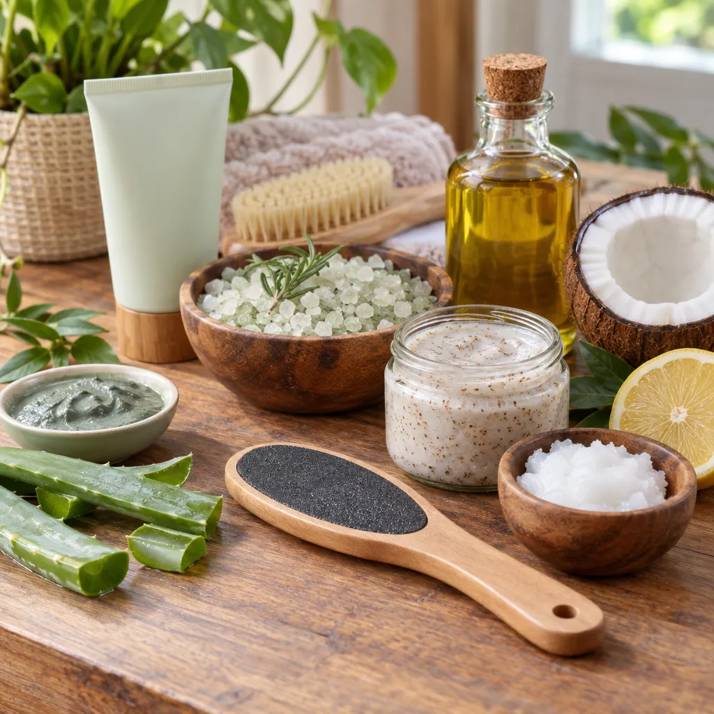 Organic pedicure products featuring natural ingredients